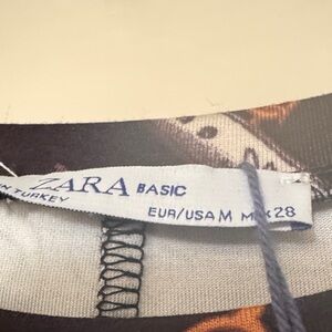 Zara Basic Knit Top in Brown and Cream